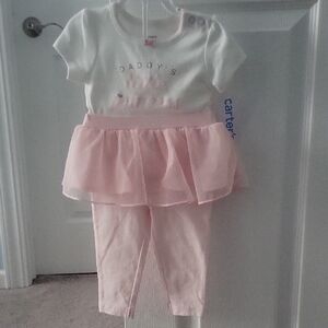 Carter's White and Pink Baby Set with Tutu